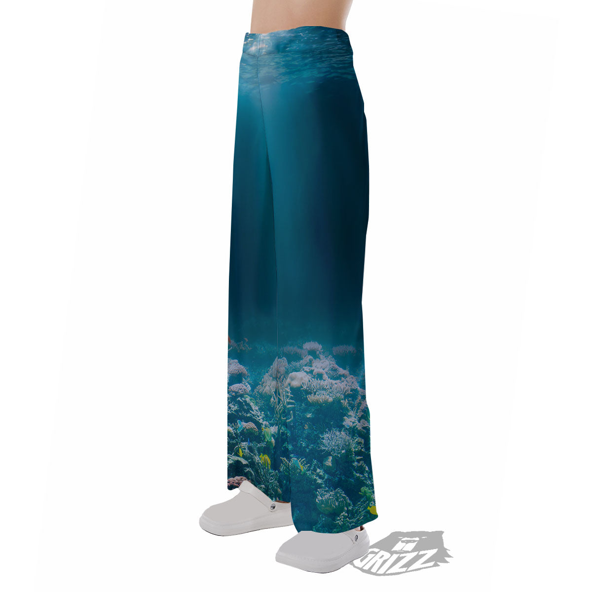 Underwater Ocean Print Pajama Pants-grizzshop