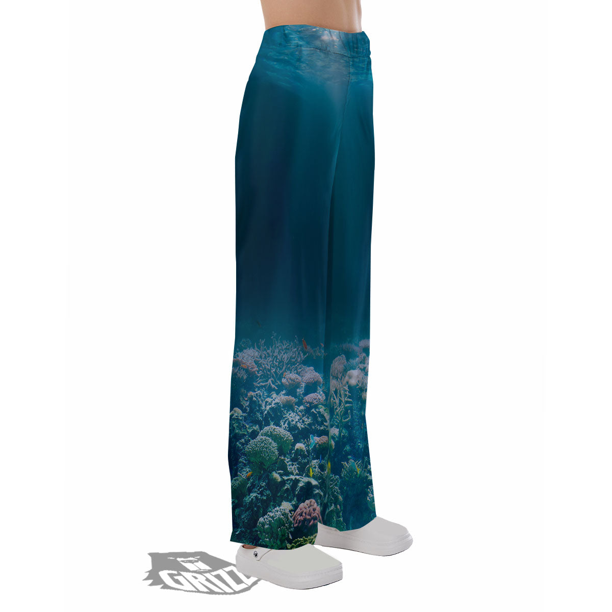 Underwater Ocean Print Pajama Pants-grizzshop