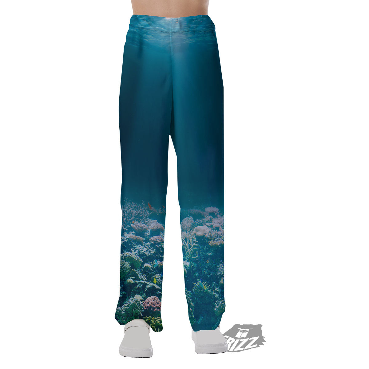 Underwater Ocean Print Pajama Pants-grizzshop