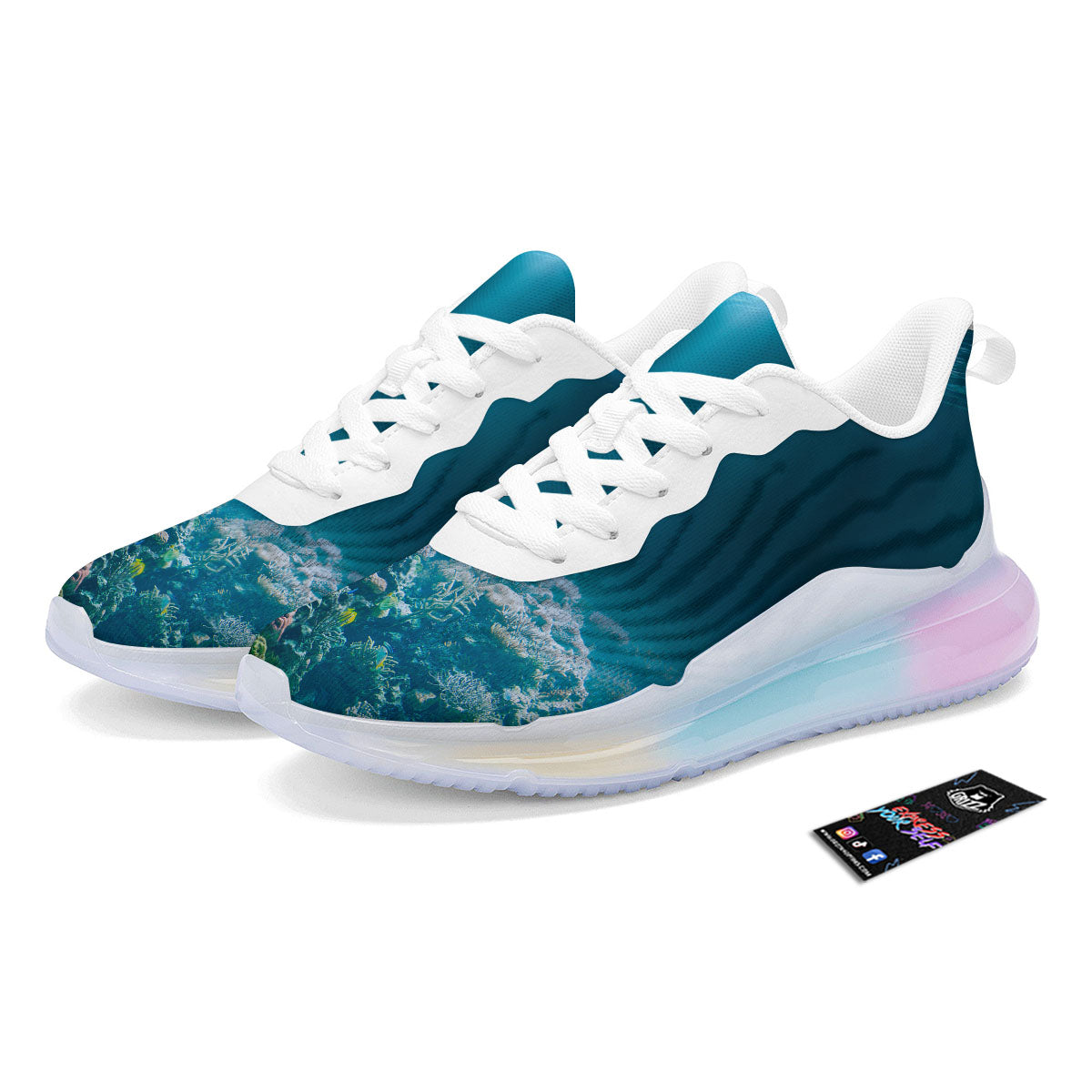 Underwater Ocean Print Running Sneakers-grizzshop