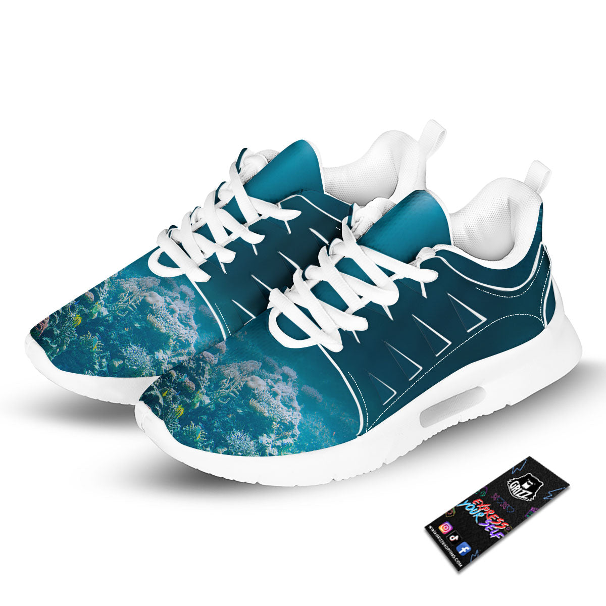 Underwater Ocean Print Tennis Shoes-grizzshop