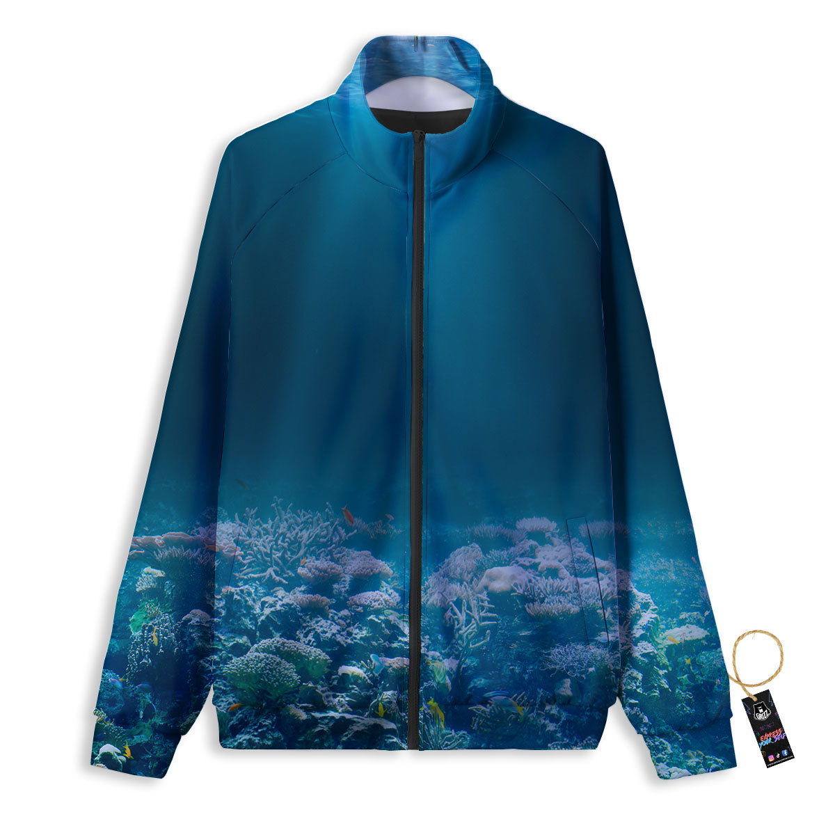 Underwater Ocean Print Track Jacket-grizzshop