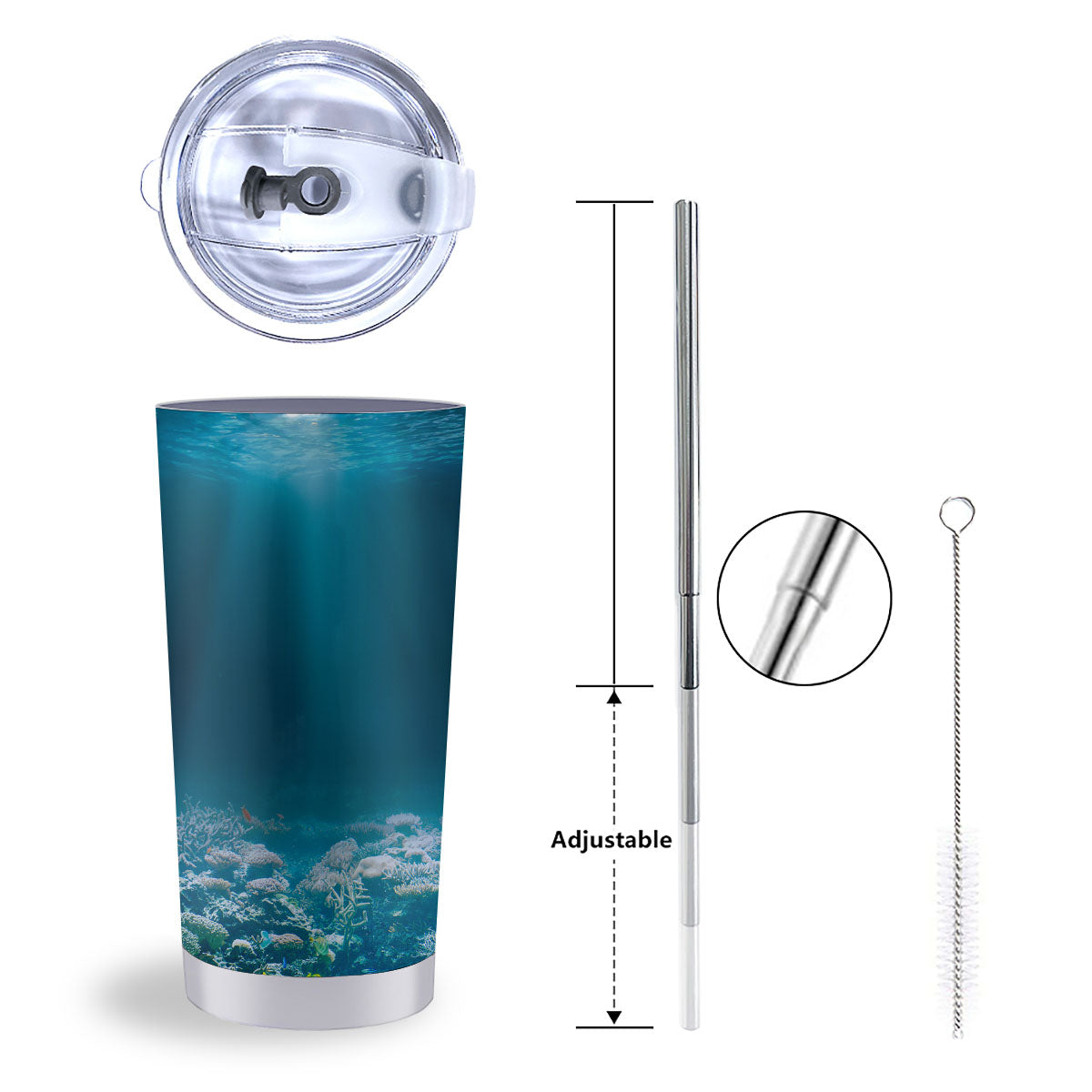 Underwater Ocean Print Tumbler-grizzshop