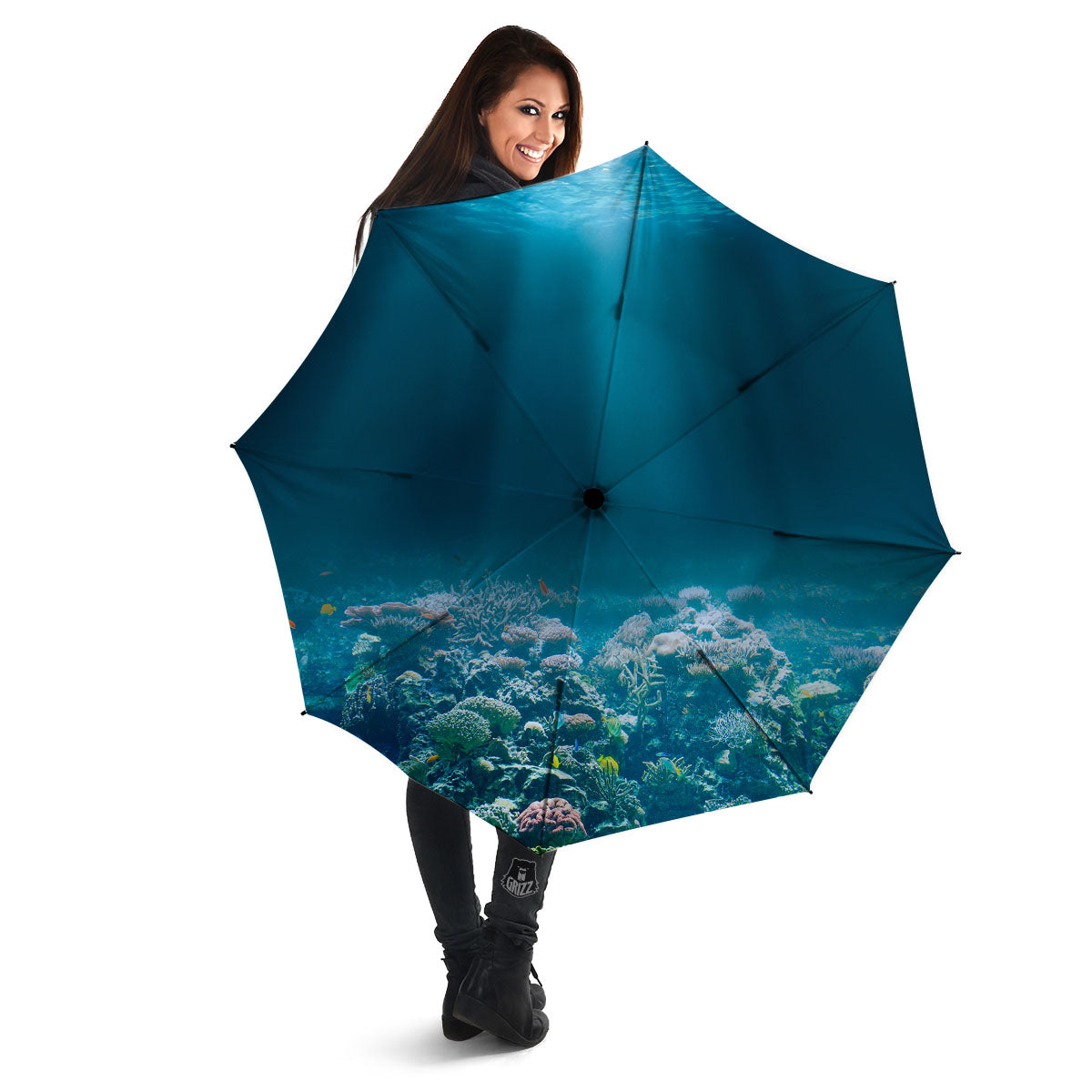 Underwater Ocean Print Umbrella-grizzshop