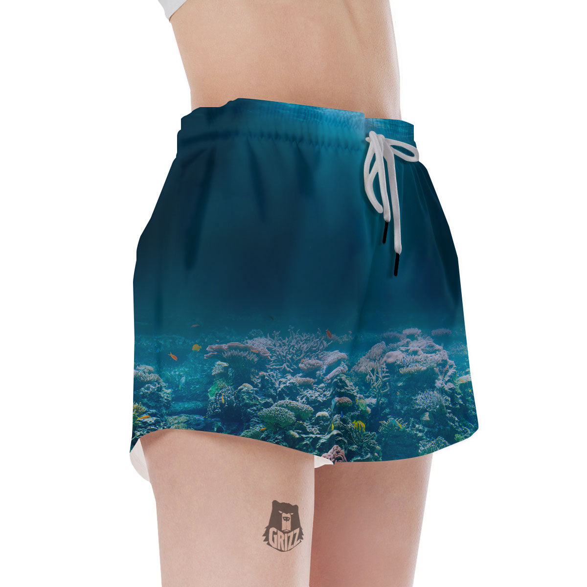 Underwater Ocean Print Women's Shorts-grizzshop