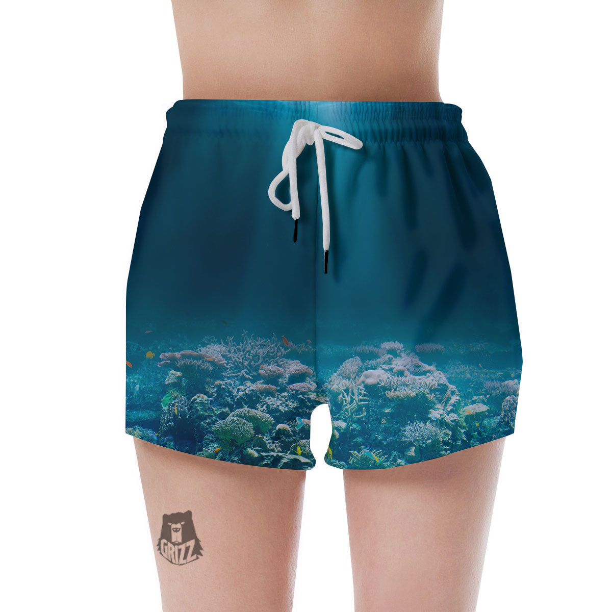 Underwater Ocean Print Women's Shorts-grizzshop