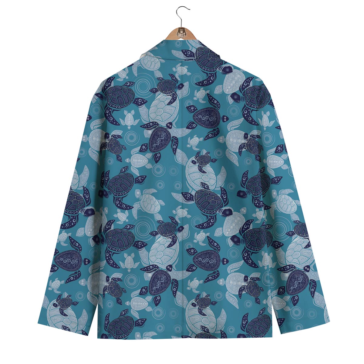 Underwater Sea Turtle Family Print Pattern Men's Blazer-grizzshop