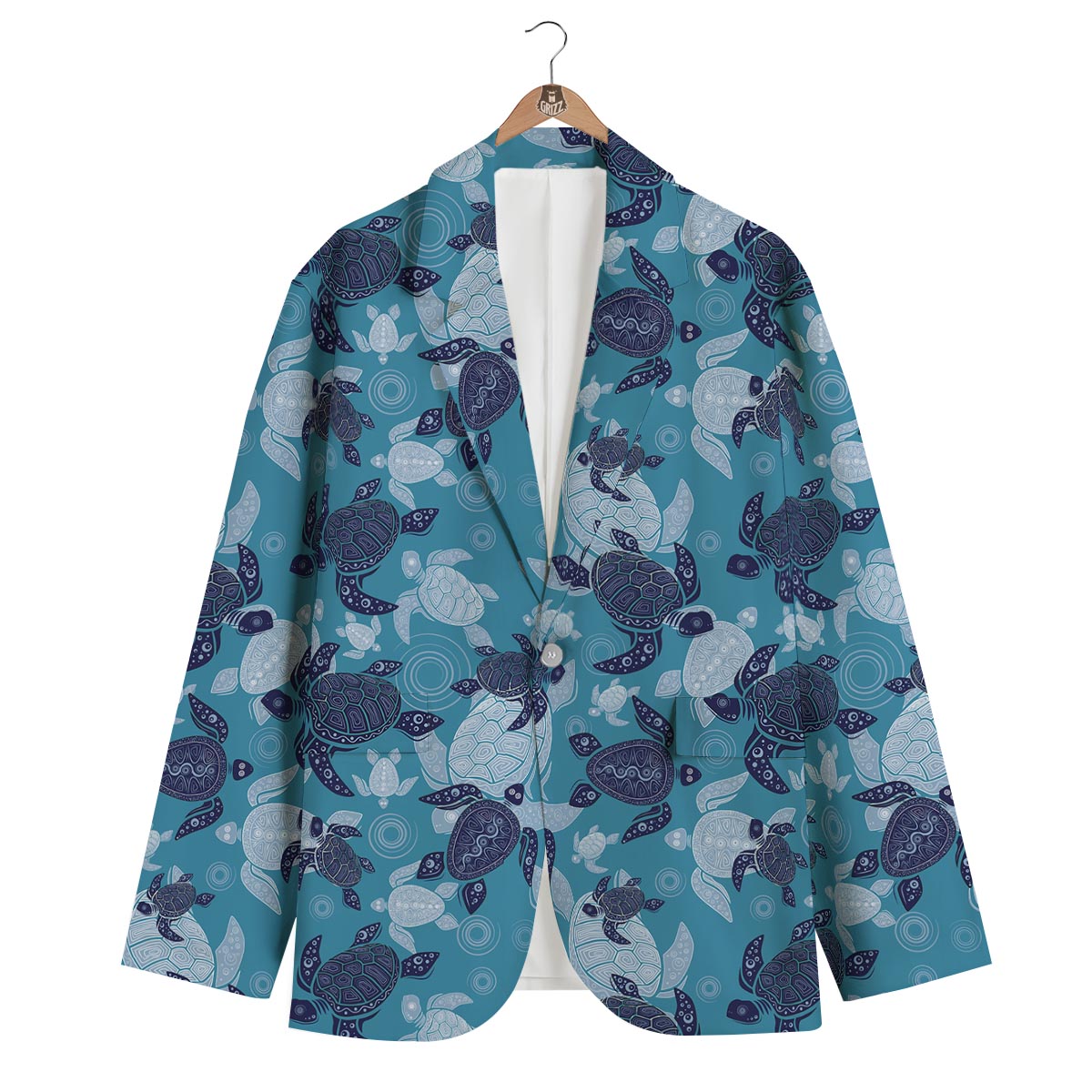 Underwater Sea Turtle Family Print Pattern Men's Blazer-grizzshop