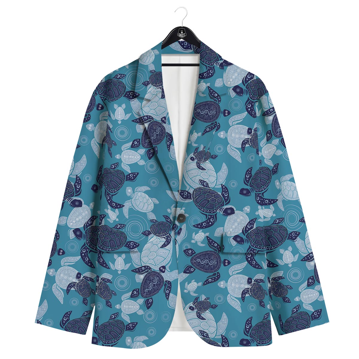Underwater Sea Turtle Family Print Pattern Men's Sport Coat-grizzshop