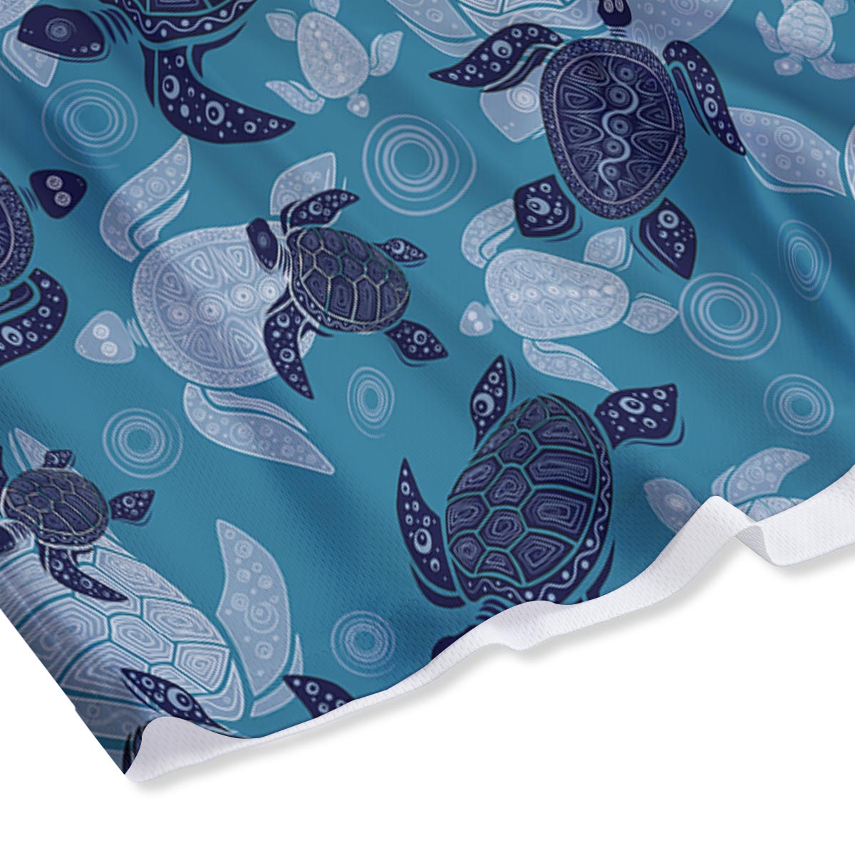 Underwater Sea Turtle Family Print Pattern Mesh Shorts