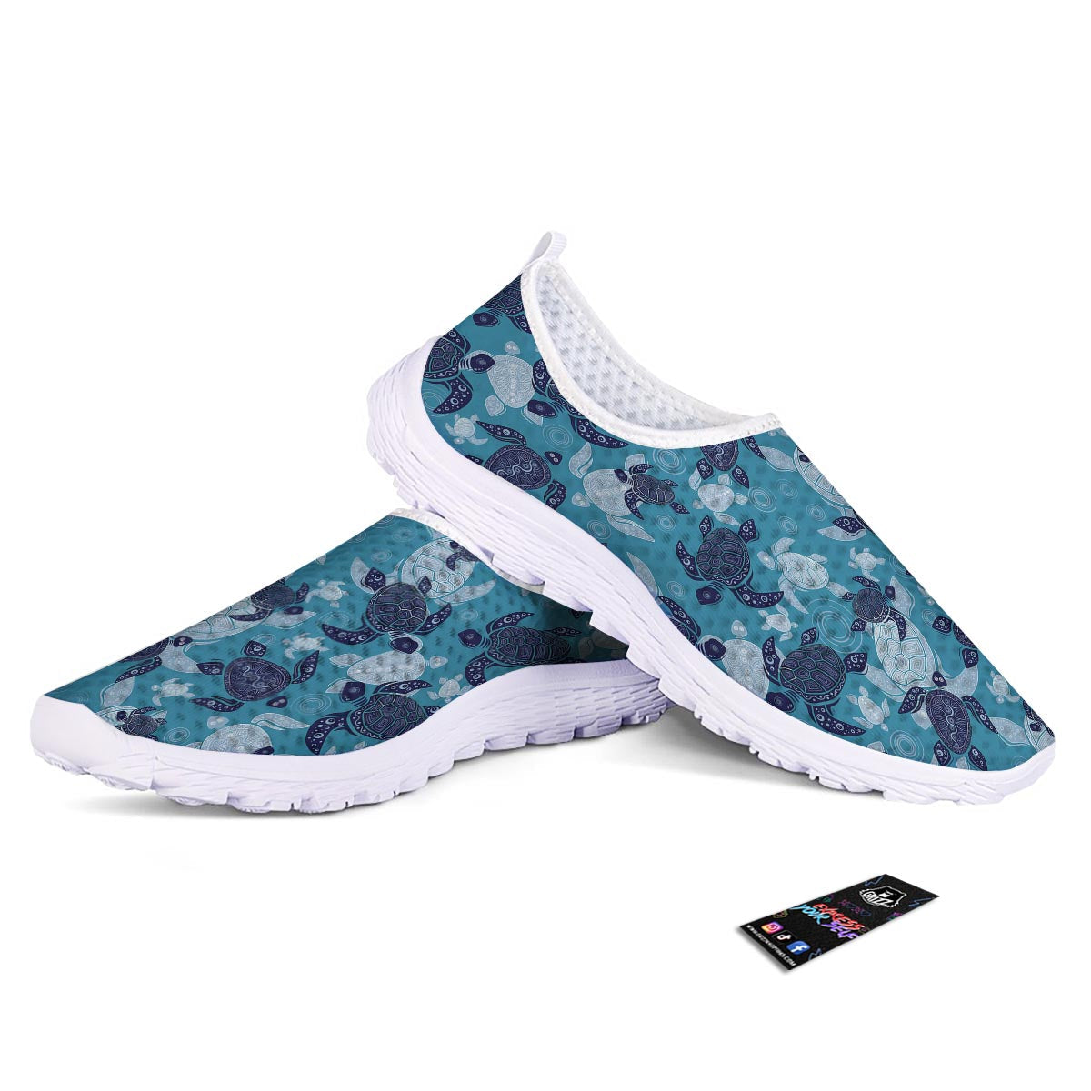 Underwater Sea Turtle Family Print Pattern Nurse Shoes-grizzshop