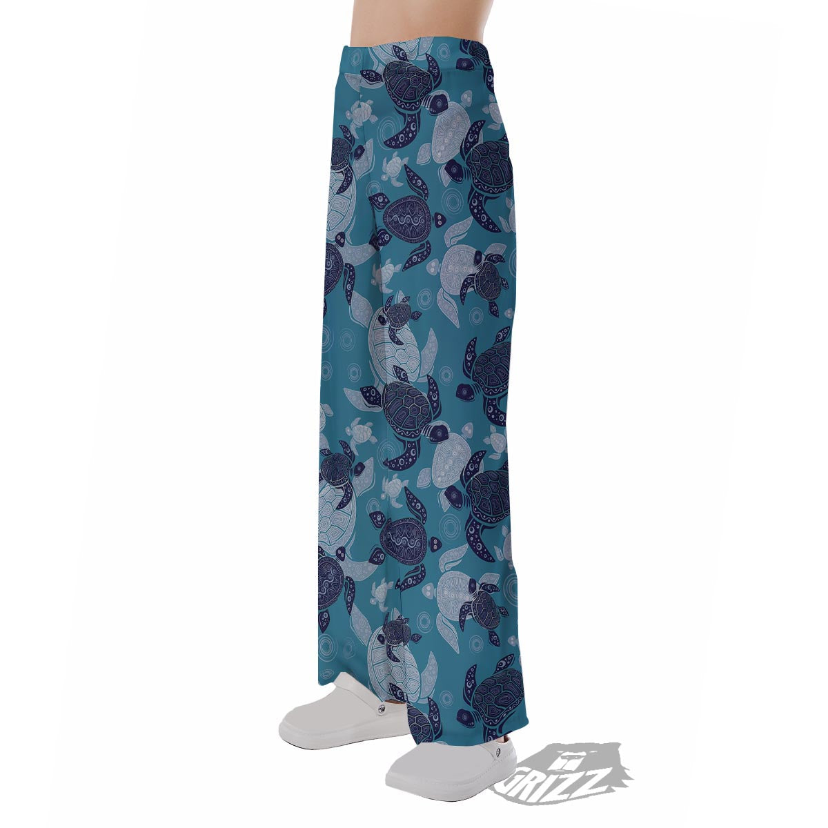 Underwater Sea Turtle Family Print Pattern Pajama Pants-grizzshop