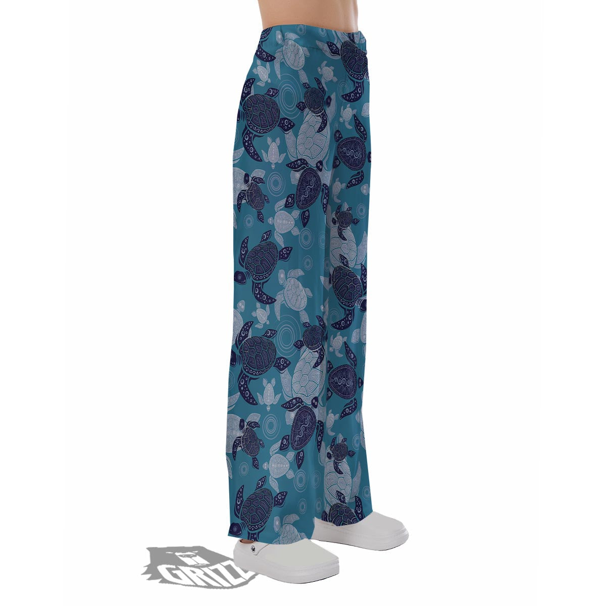 Underwater Sea Turtle Family Print Pattern Pajama Pants-grizzshop