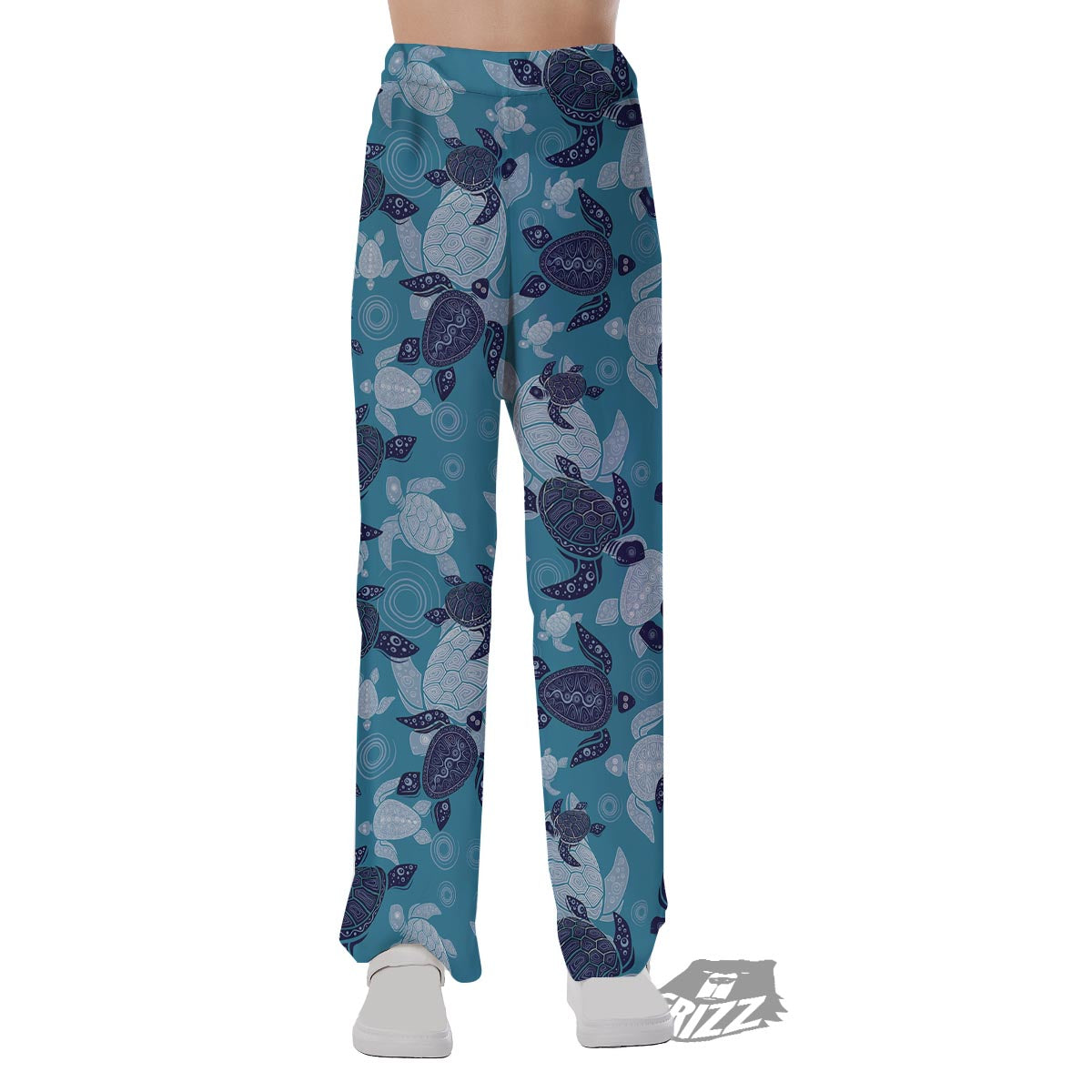 Underwater Sea Turtle Family Print Pattern Pajama Pants-grizzshop