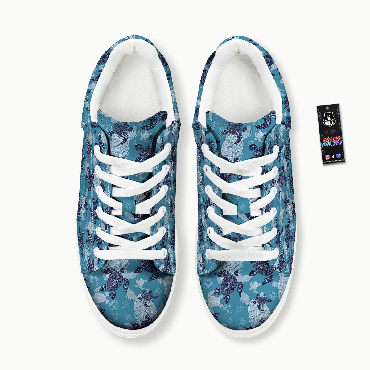 Underwater Sea Turtle Family Print Pattern Platform Shoes-grizzshop