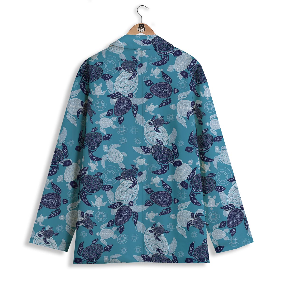 Underwater Sea Turtle Family Print Pattern Women's Blazer-grizzshop