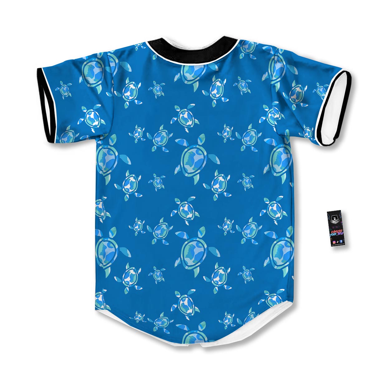 Underwater Sea Turtle Print Pattern Baseball Jersey-grizzshop