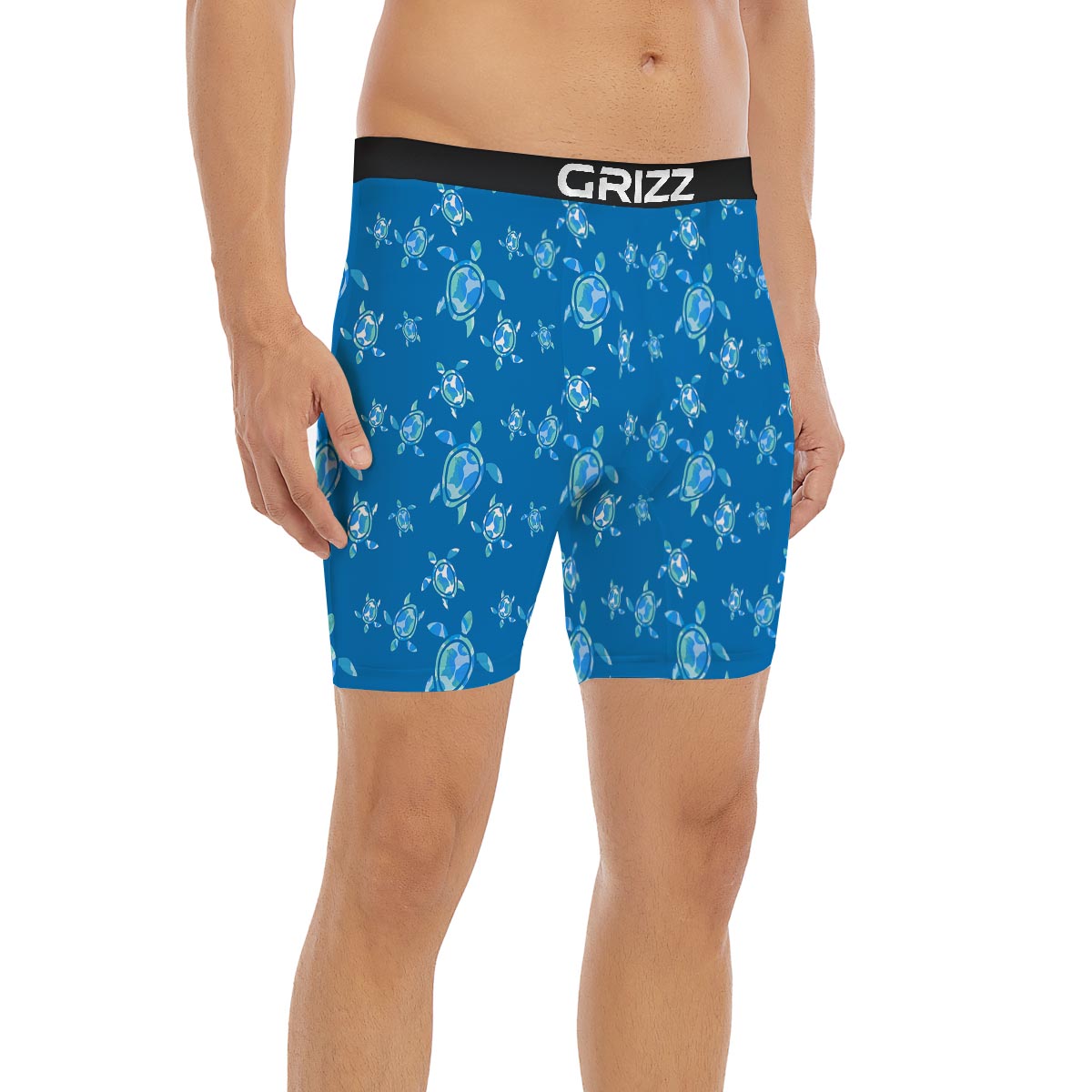 Underwater Sea Turtle Print Pattern Boxer Briefs-grizzshop