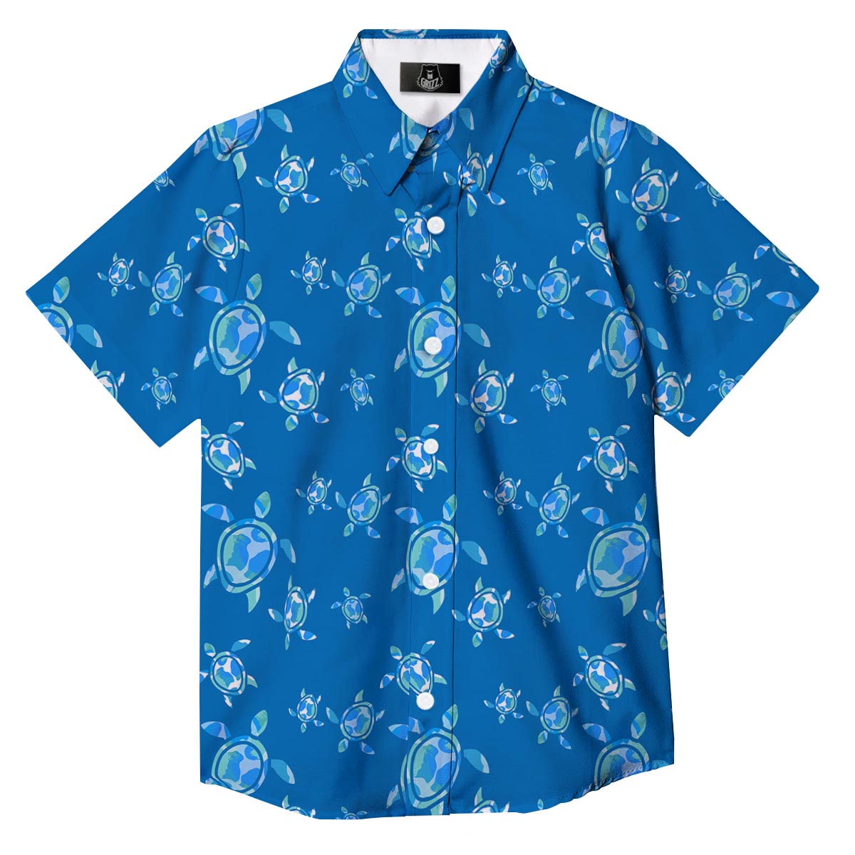 Underwater Sea Turtle Print Pattern Button Up Shirt-grizzshop
