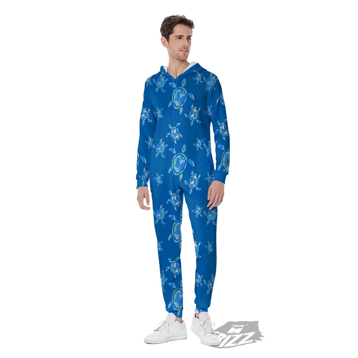 Underwater Sea Turtle Print Pattern Men's Jumpsuit-grizzshop
