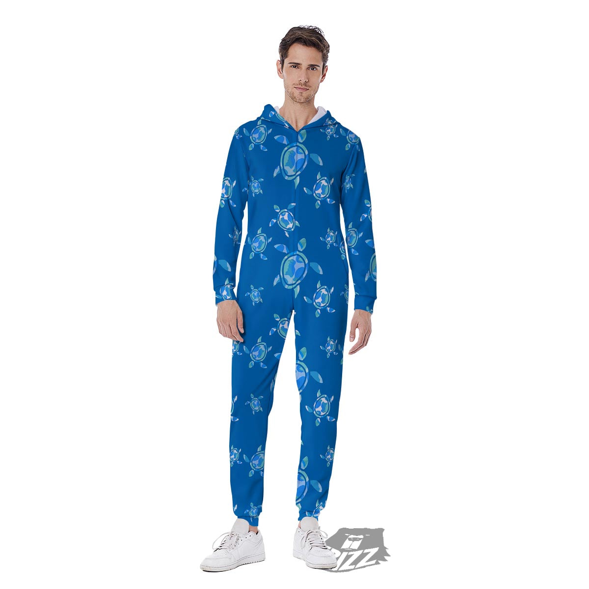 Underwater Sea Turtle Print Pattern Men's Jumpsuit-grizzshop