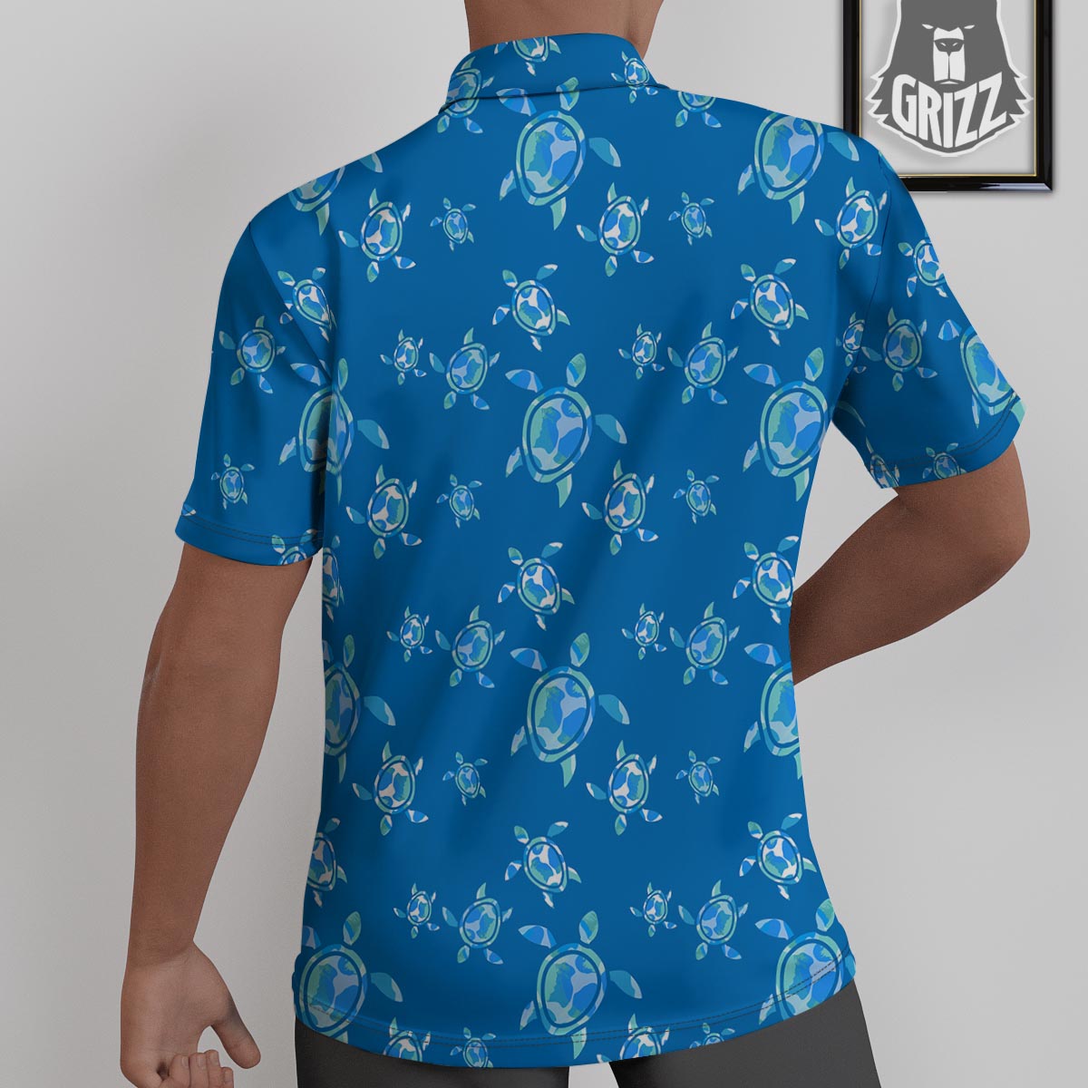 Underwater Sea Turtle Print Pattern Untucked Shirts-grizzshop