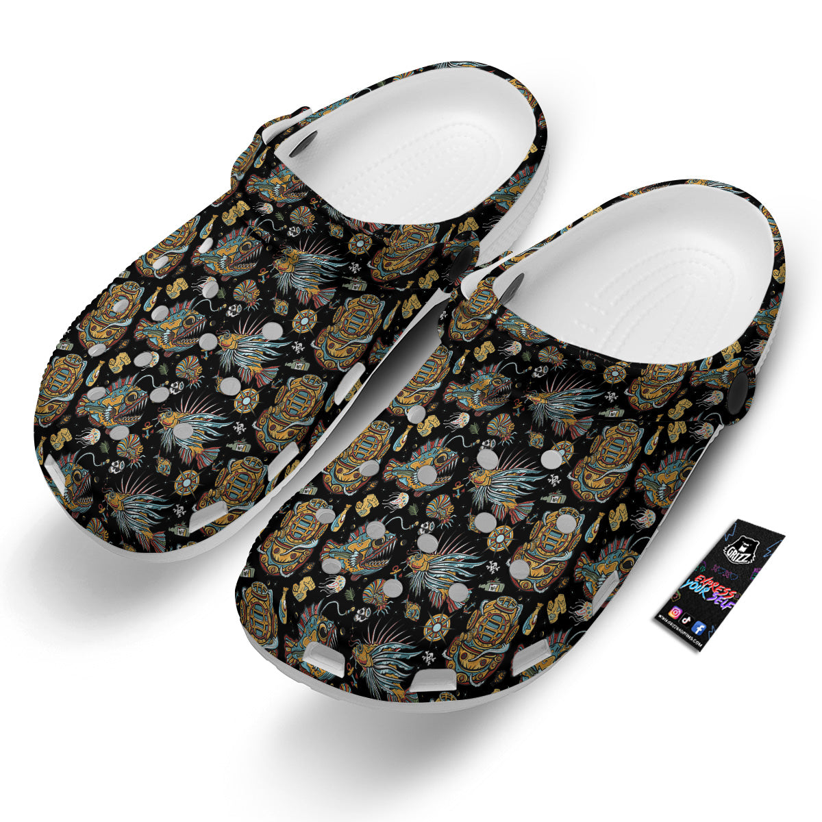 Underwater World Colorful Print Pattern Clog-grizzshop