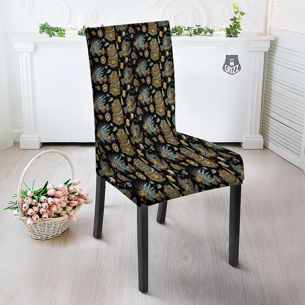Underwater World Colorful Print Pattern Dining Chair Slipcover-grizzshop