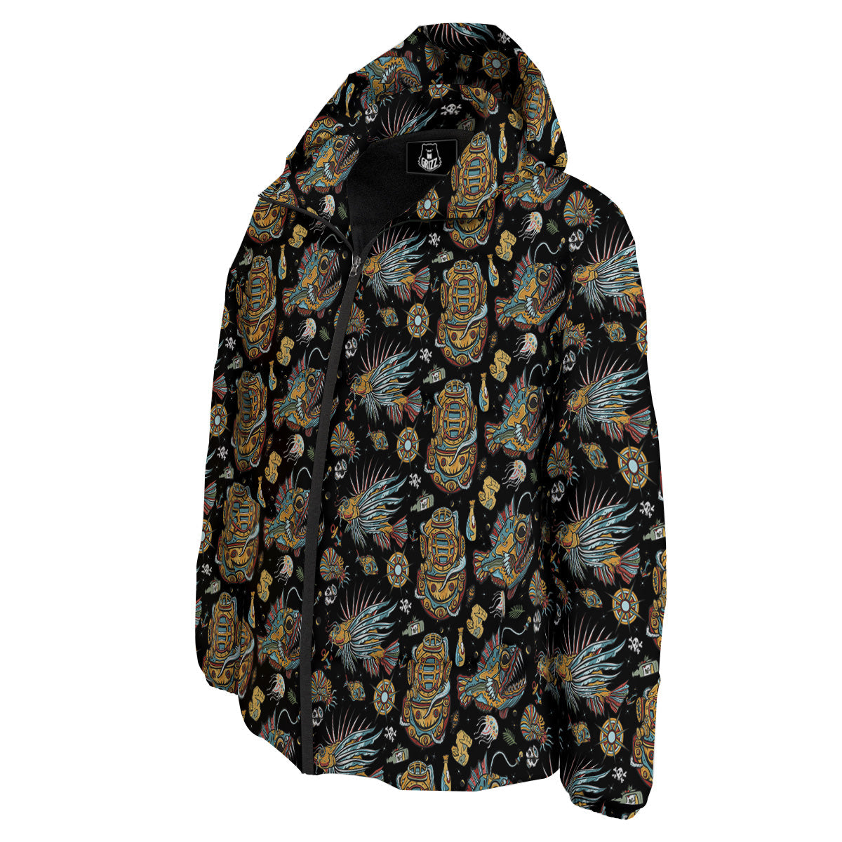 Underwater World Colorful Print Pattern Down Jacket-grizzshop
