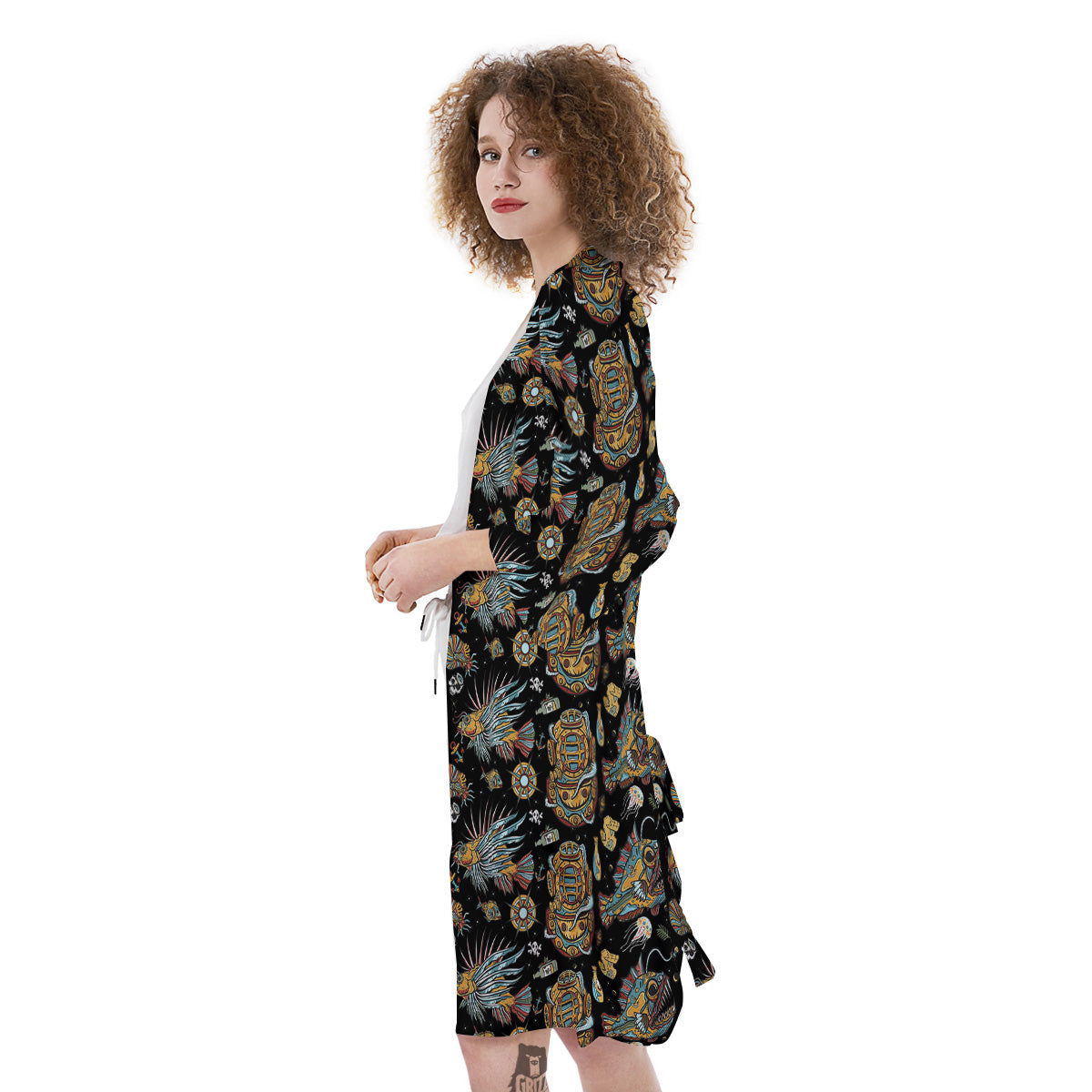 Underwater World Colorful Print Pattern Kimono-grizzshop