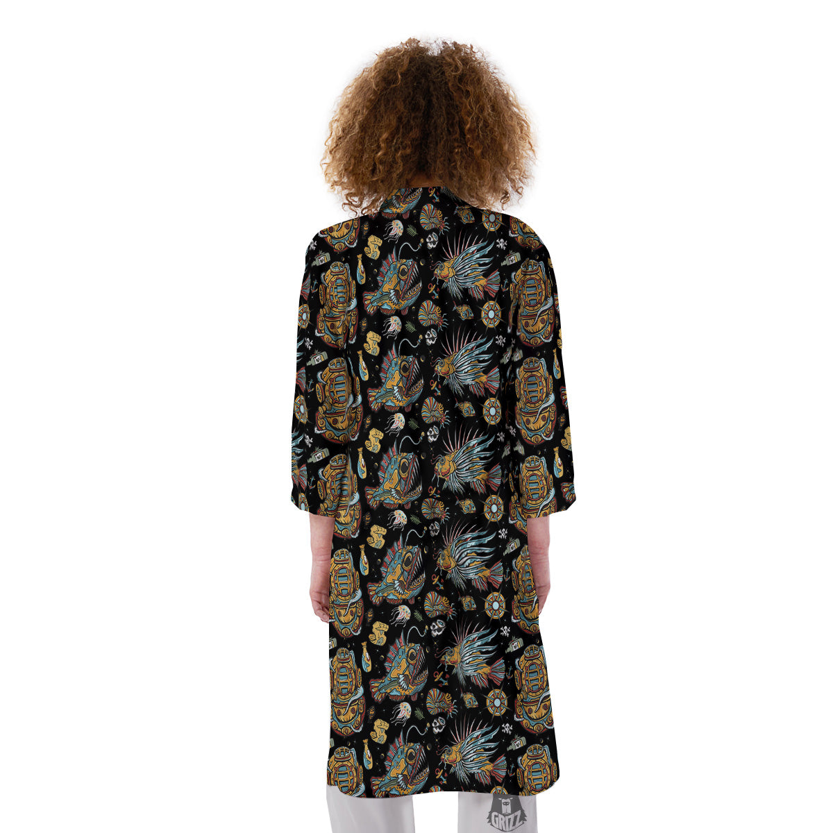 Underwater World Colorful Print Pattern Kimono-grizzshop