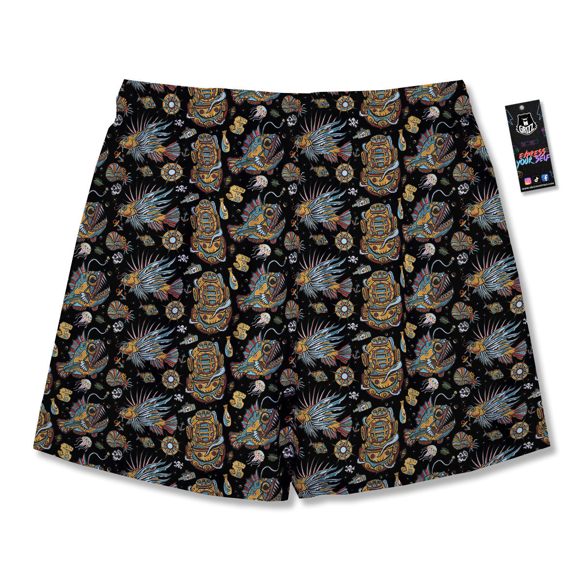 Underwater World Colorful Print Pattern Men's Running Shorts-grizzshop