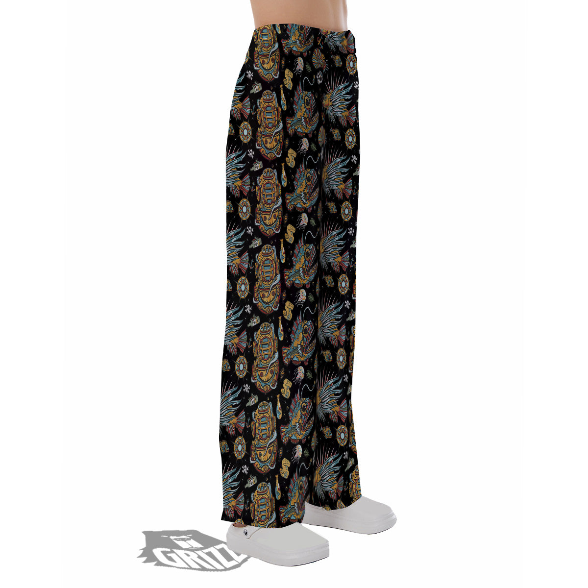 Underwater World Colorful Print Pattern Pajama Pants-grizzshop