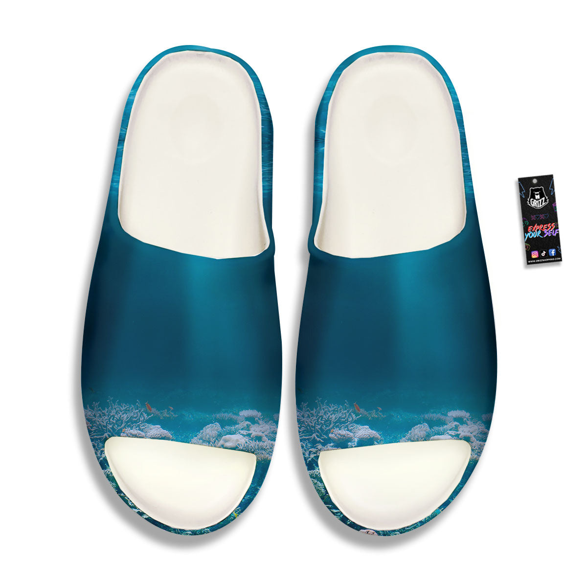 Underwater Ocean Print Sandals-grizzshop