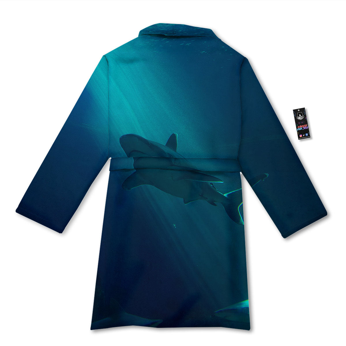 Underwear Shark Print Bathrobe-grizzshop
