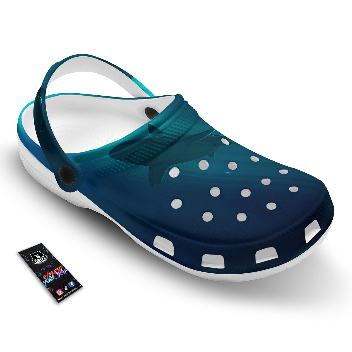 Underwear Shark Print Clog-grizzshop
