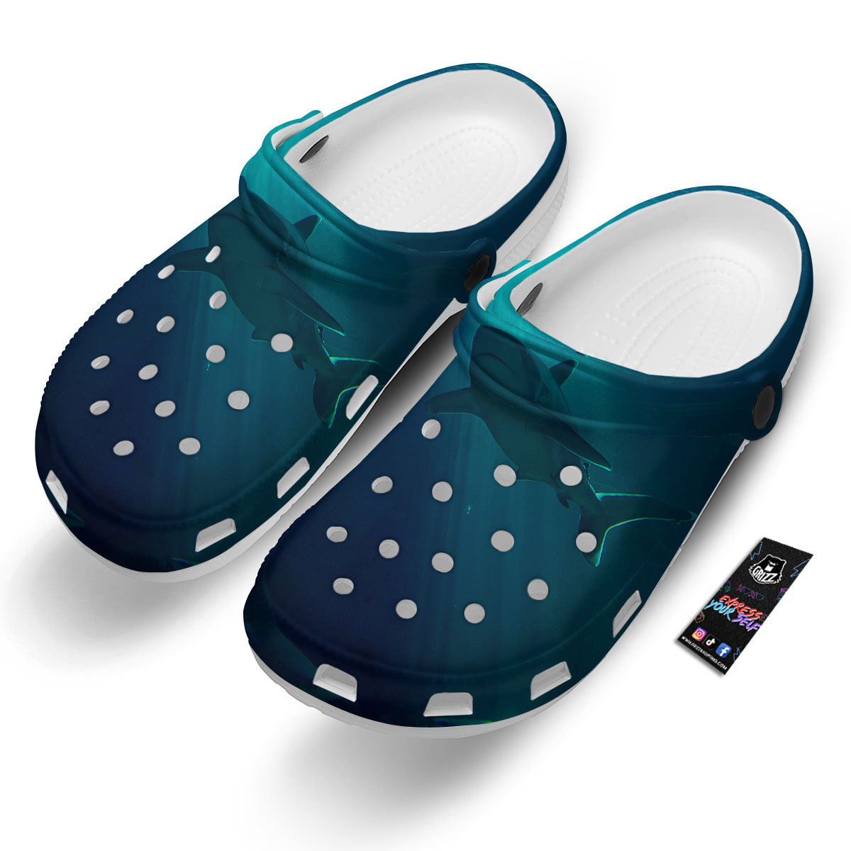 Underwear Shark Print Clog-grizzshop