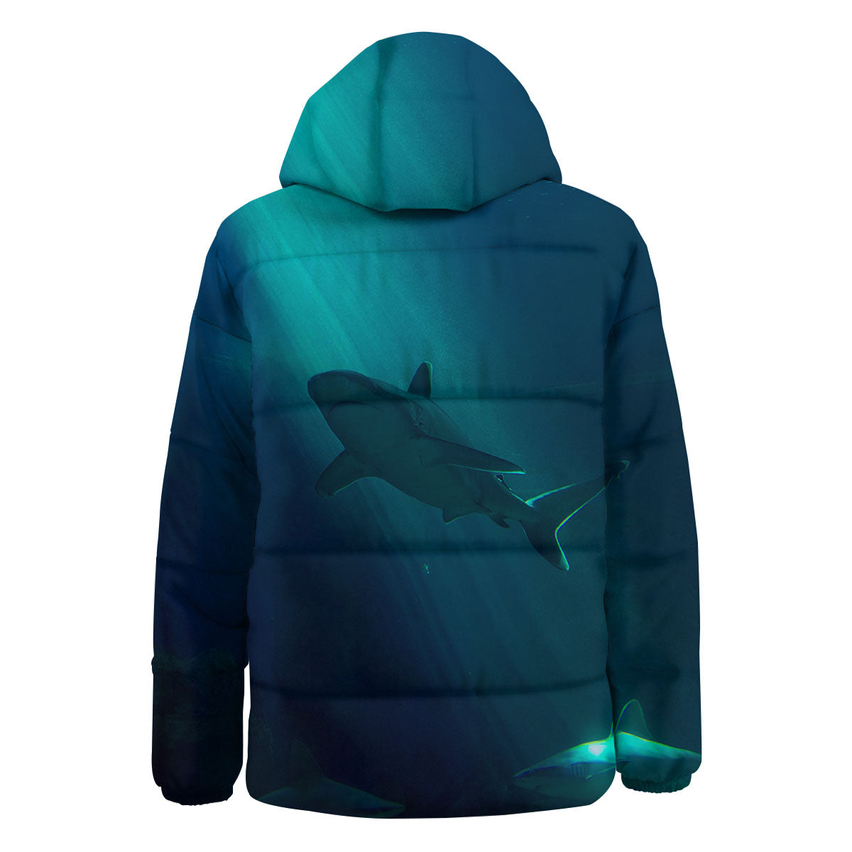 Underwear Shark Print Down Jacket-grizzshop