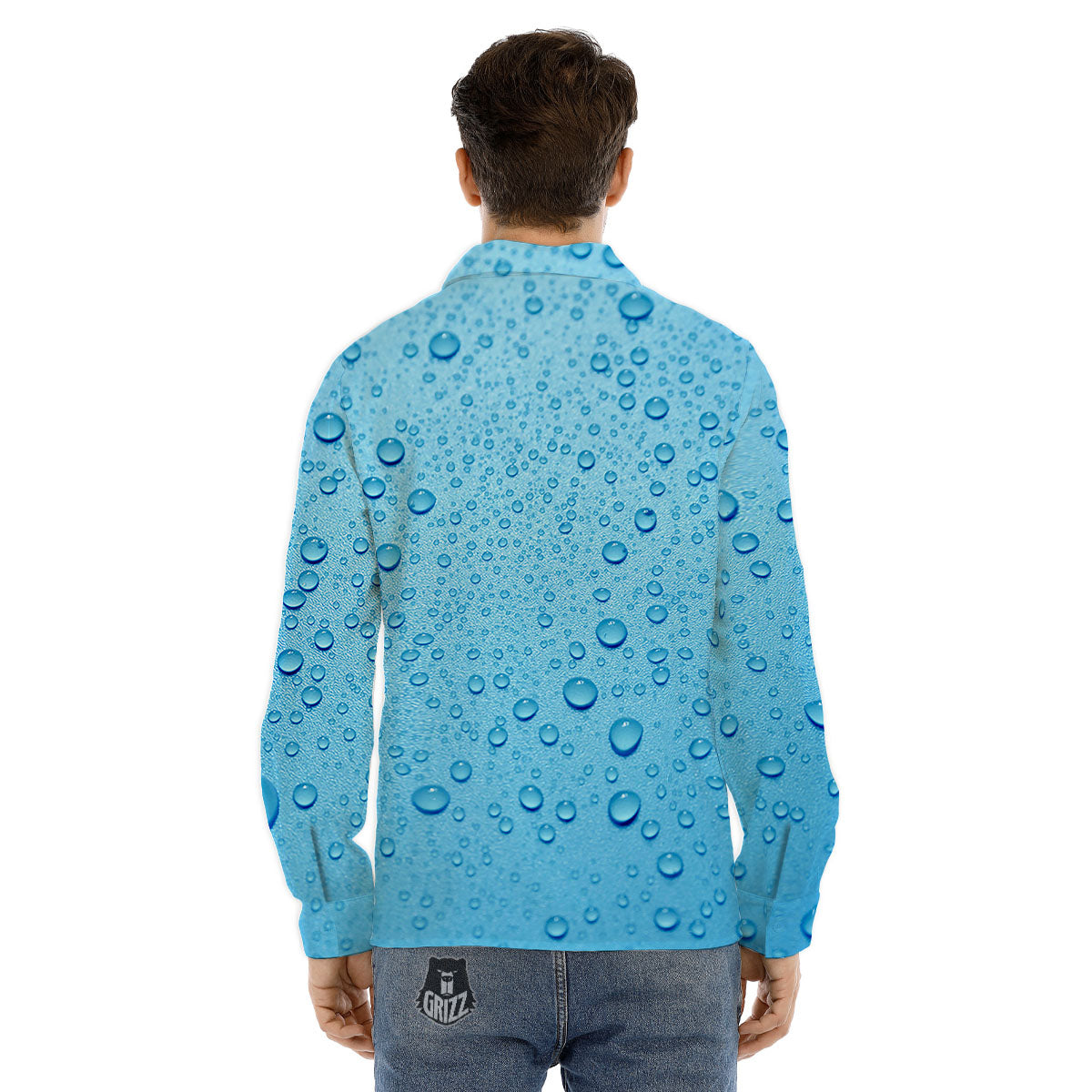 Underwear Shark Print Men's Dress Shirts-grizzshop