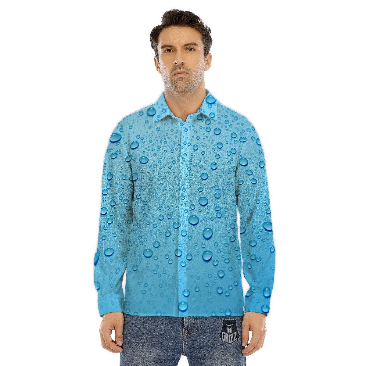 Underwear Shark Print Men's Dress Shirts-grizzshop