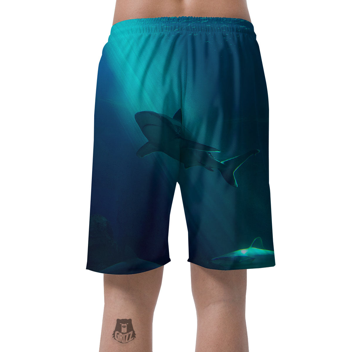 Underwear Shark Print Men's Shorts-grizzshop