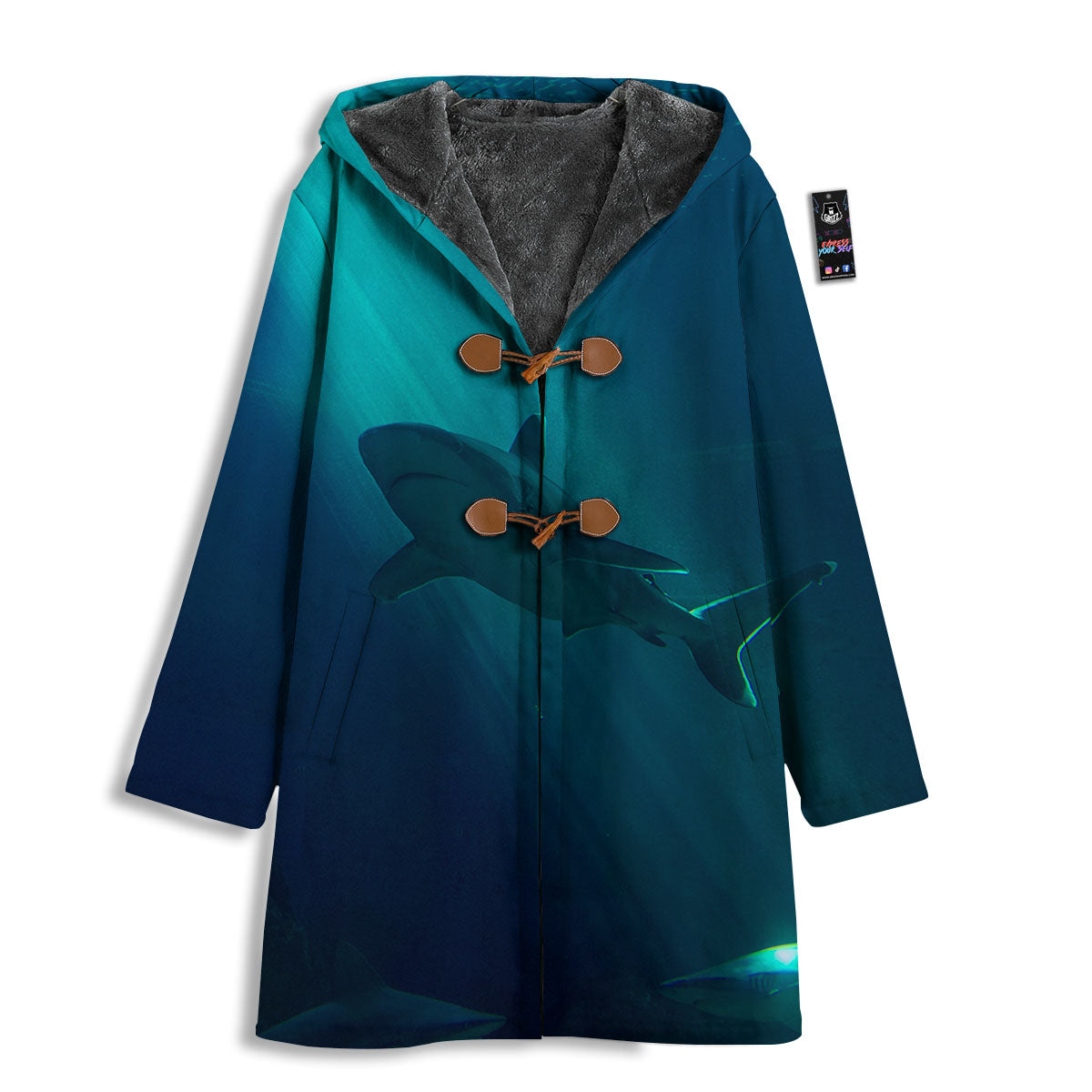 Underwear Shark Print Men's Windbreaker Jacket-grizzshop