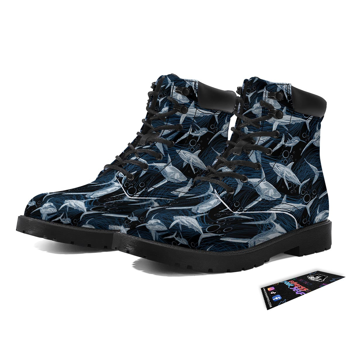 Underwear Shark Print Pattern Boots-grizzshop