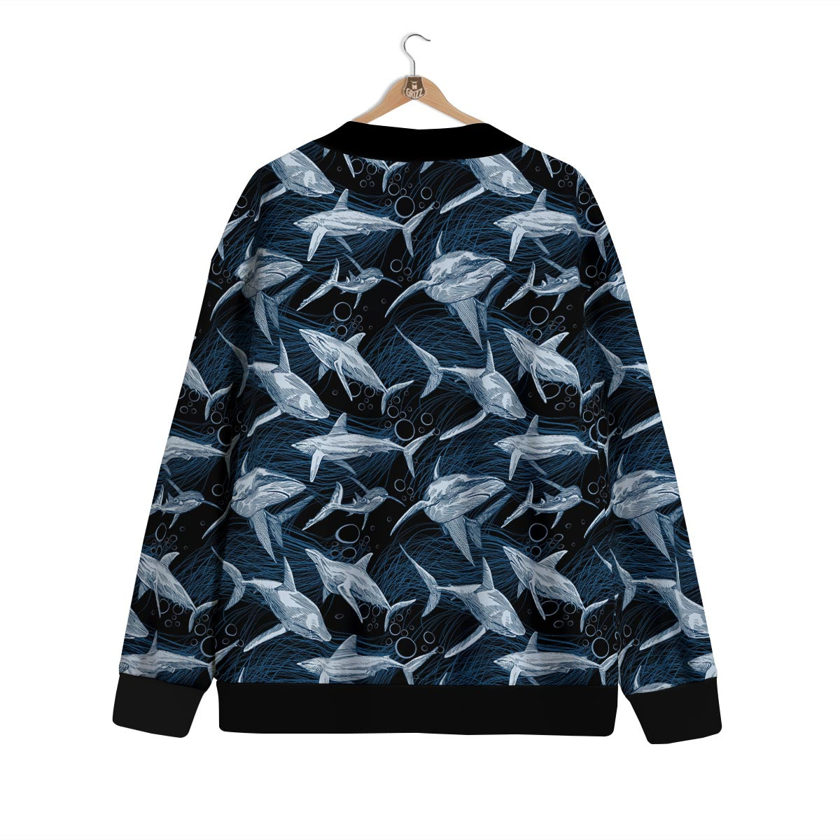 Underwear Shark Print Pattern Cardigan-grizzshop