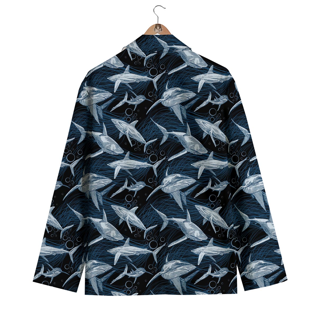Underwear Shark Print Pattern Men's Blazer-grizzshop