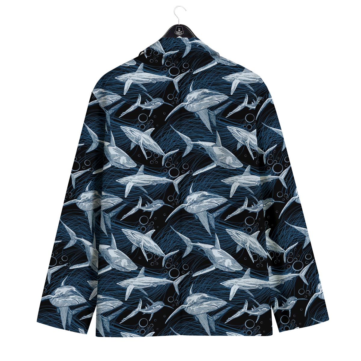 Underwear Shark Print Pattern Men's Sport Coat-grizzshop