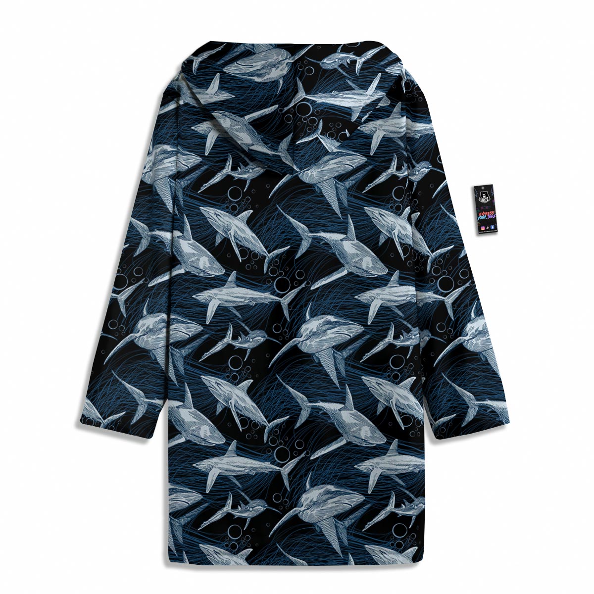 Underwear Shark Print Pattern Men's Windbreaker Jacket-grizzshop