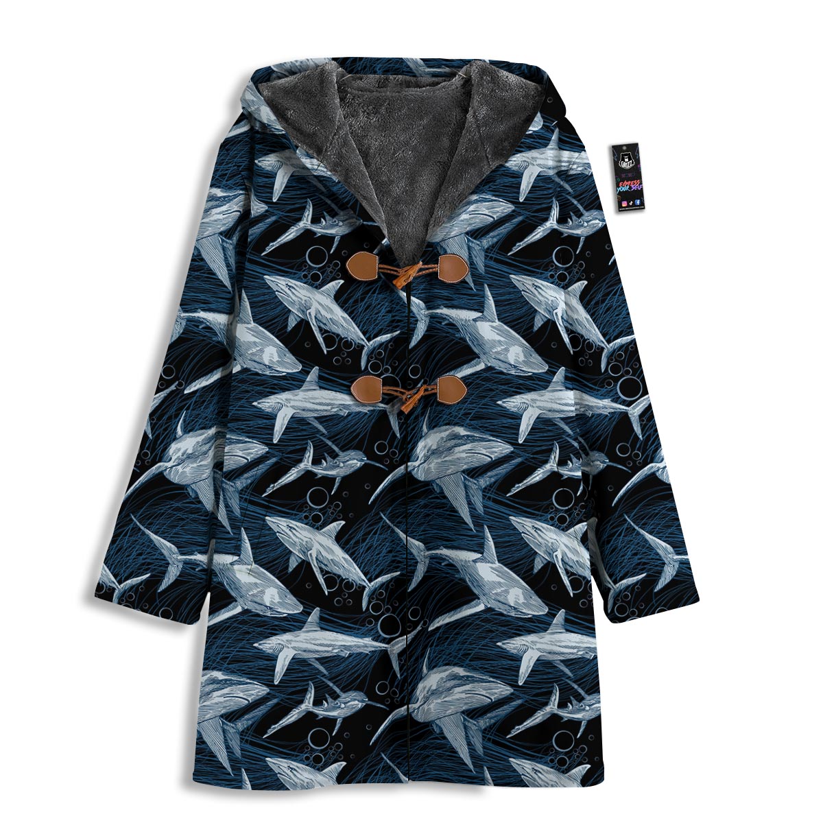 Underwear Shark Print Pattern Men's Windbreaker Jacket-grizzshop