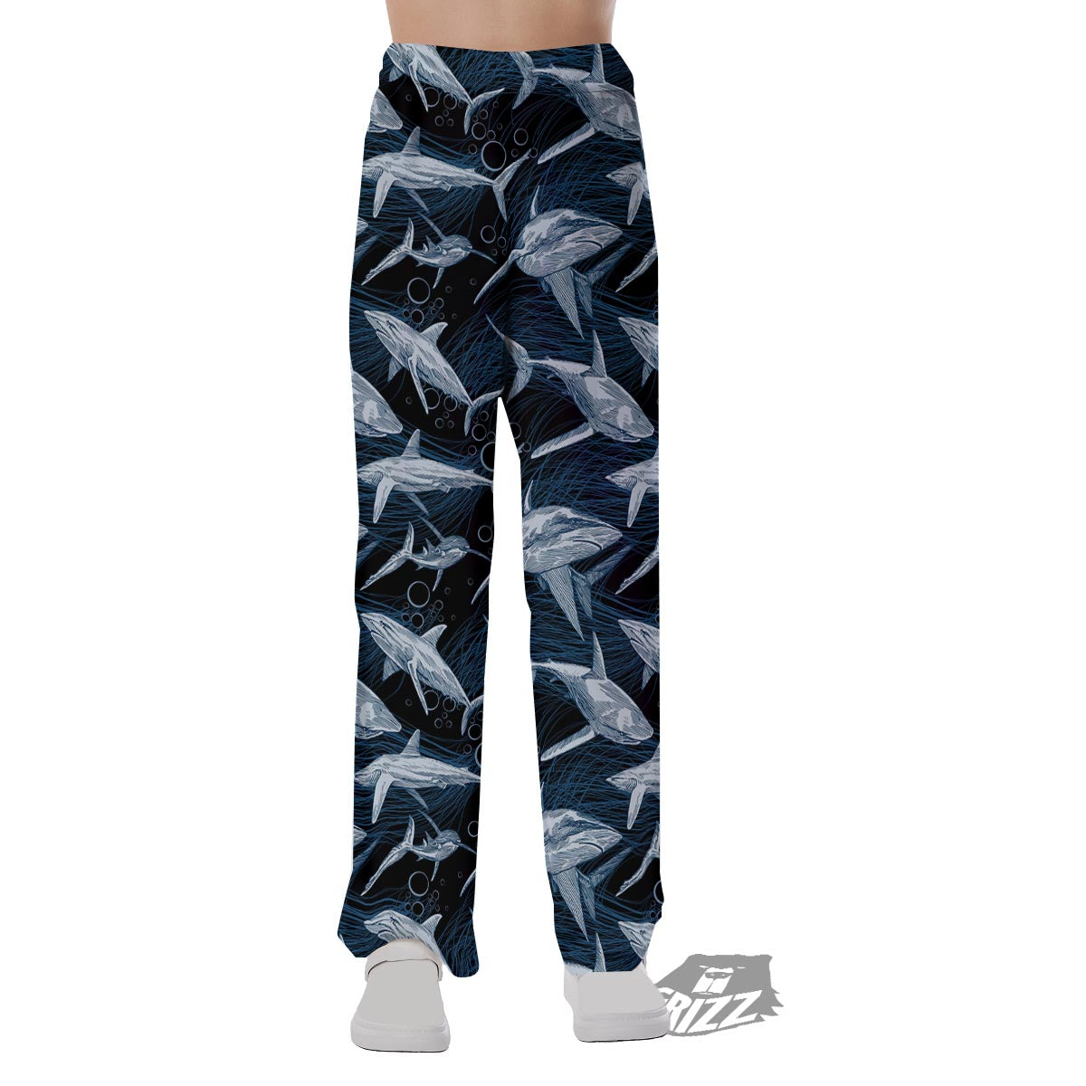 Underwear Shark Print Pattern Pajama Pants-grizzshop