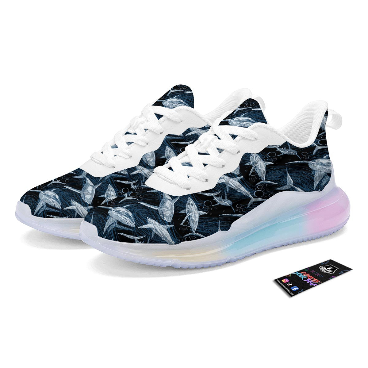 Underwear Shark Print Pattern Running Sneakers-grizzshop